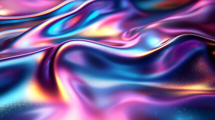 Obraz premium Iridescent Fluid Shimmers, Flows, Reflects Light Beautifully