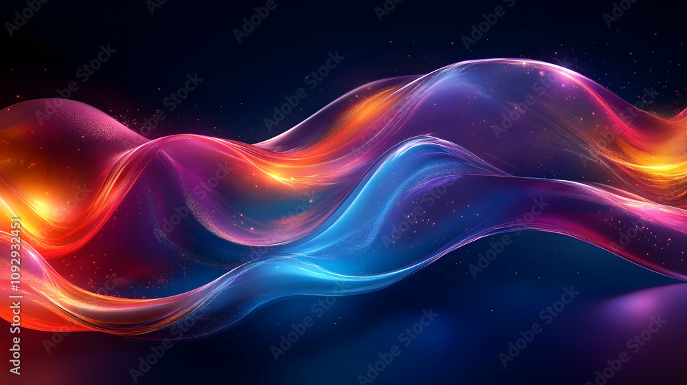 Poster abstract waves: vibrant colors flow dynamically in 4k
