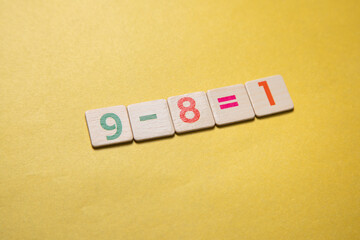 Concept of math. 9-8=1