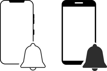 Art & IllustrationSet of Notification bell with phone icon. sound alert icon set. alert notifications. bell vector with badge.