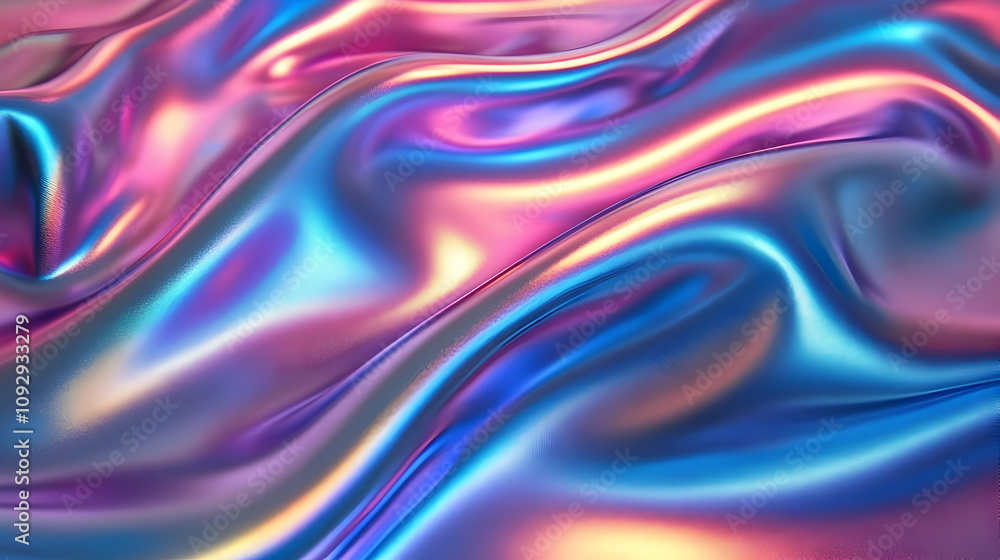 Poster iridescent waves: abstract shimmering texture background