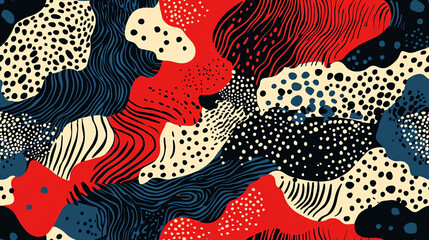 Obraz premium Abstract waves seamless pattern with textured elements