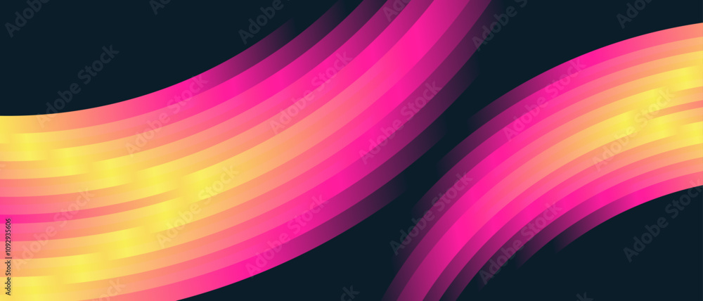 Poster vector geometric wave abstract background in gradient colors