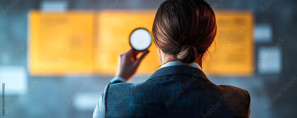 Poster hr manager analyzing retention challenges, implementing new strategies to boost employee morale and 