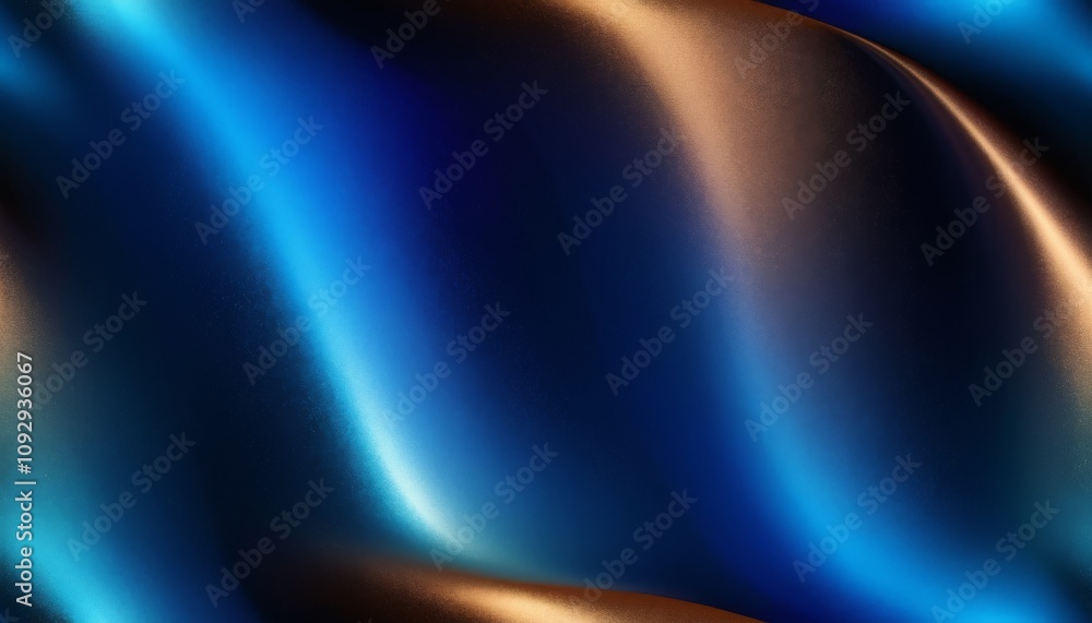 Poster lustrous gradient background with flowing curves transitioning from bronze to sapphire