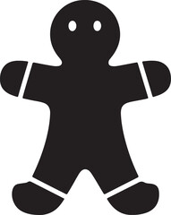 Gingerbread Man Vector Silhouette , christmas gingerbread person