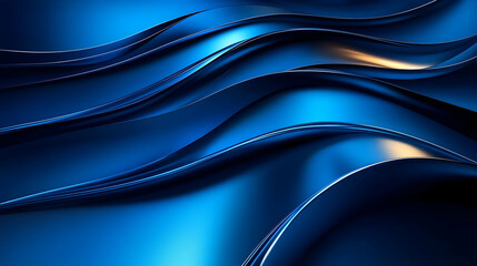 Obraz premium Abstract Blue Waves: 3D Render of Elegant Curves and Flowing Design