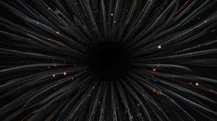 Obraz premium A single bold black dot at the center, with soft, feathery tendrils extending outward. Background\Wallpaper