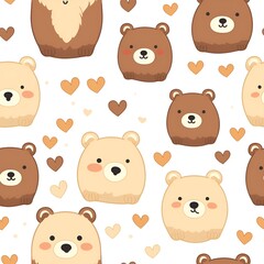 seamless pattern with teddy bears background 