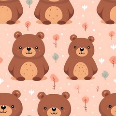 seamless pattern with teddy bears background 