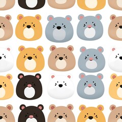 Seamless pattern bear background 