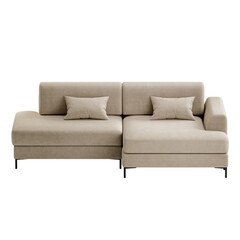 A tan couch with pillows on it