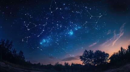 Fototapeta premium Gazing at the serene night sky nature gigapixel high fidelity tranquil setting celestial viewpoint