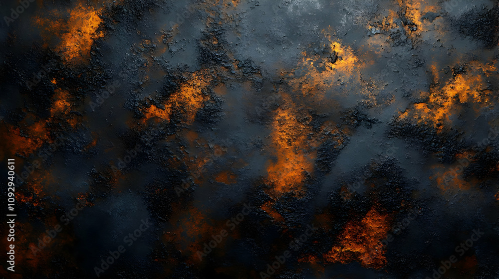 Poster Dark Orange Rust Texture: Grunge Background Design