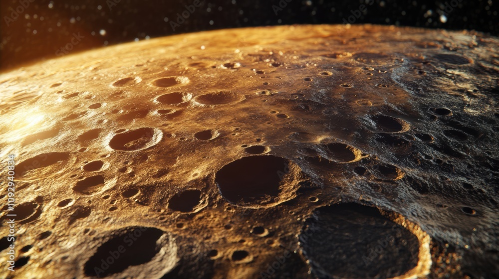 Poster exploring mercury a gigapixel high fidelity illustration of the planet's surface space environment a
