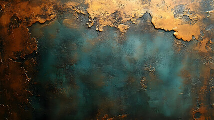 Teal & Copper Texture: Abstract Art Background Design