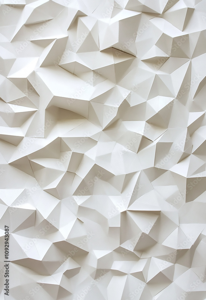 Poster abstract paper fold texture. minimalist background clean and modern white low poly texture in 3d wit