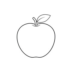 art vector of a apple with a small leaf