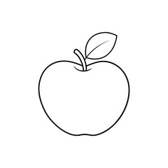 art vector of a apple with a small leaf