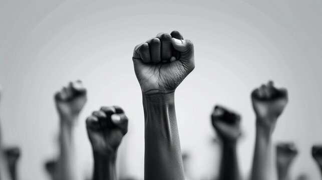 Fist protest hand activist people social fight crowd civil women strike rebellion black