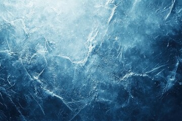 Frozen Texture, Beautiful winter natural blue ice texture of surface of frozen. Nature abstract pattern of white cracks. Winter seasonal background, mock up, flat lay, ice texture