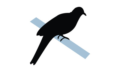 Spotted Dove Silhouette Design  And Vector Illustration. 