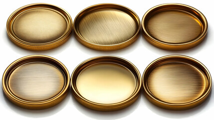 Golden Metal Lids: Shiny, Circular, Elegant Design