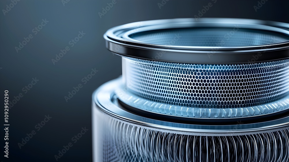 Aufkleber detailed close up shot of a high performance air system showcasing the intricate layers of fibers th