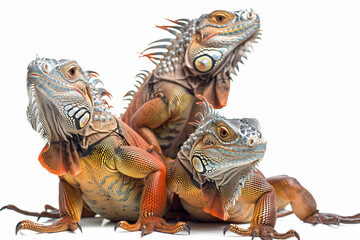 Fototapeta premium two iguanas close up