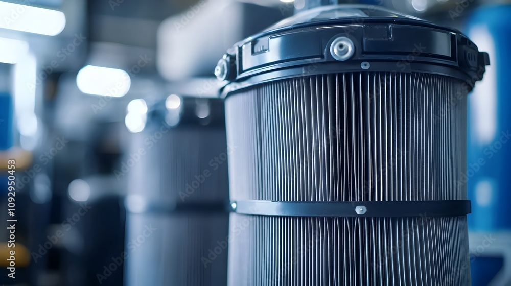 Poster detailed close up photograph of an air system showcasing the intricate layers of fibers designed to 