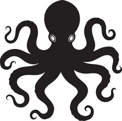 Sea Octopus icon vector silhouette, Octopus illustration