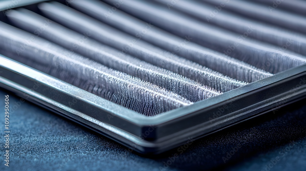 Aufkleber detailed close up view of a high performance air filter s pleated design highlighting the intricate 