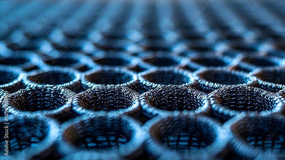 Poster closeup macro view of an air filter s layered fabric structure showcasing the detailed woven materia