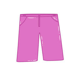 Doodle short pants cute blank illustration simple for summer holiday or casual clothes that can be used for sticker, book, scrapbook, icon, decorative, e.t.c with aesthetic pink colorful color