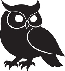 Owl icon vector silhouette  , owl on white background