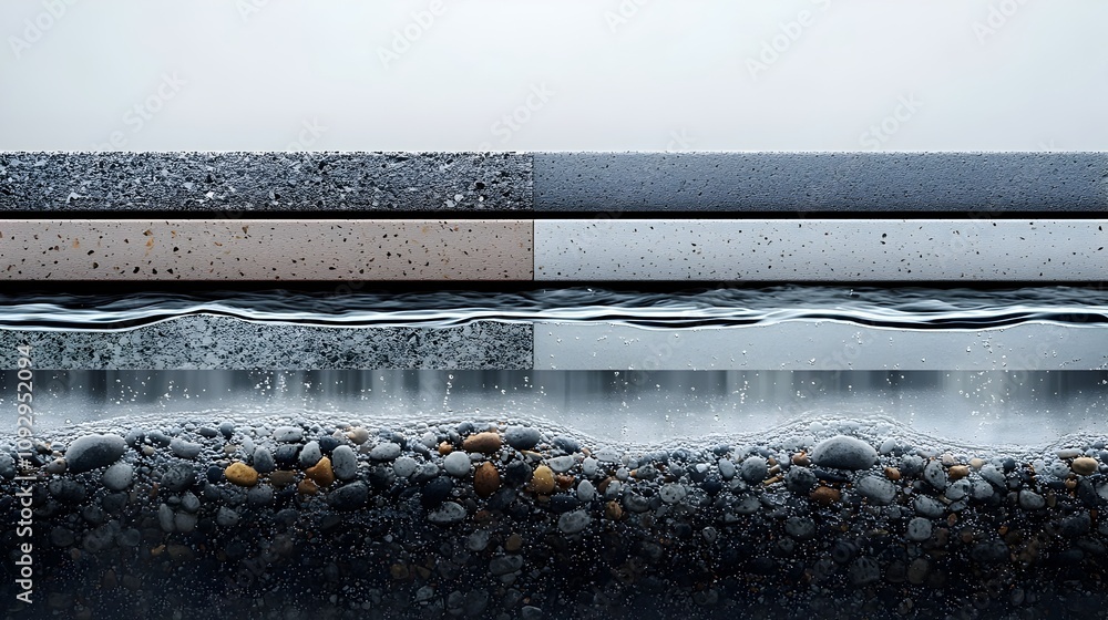 Poster detailed reverse osmosis filter material layers showcasing the advanced water technology with open s