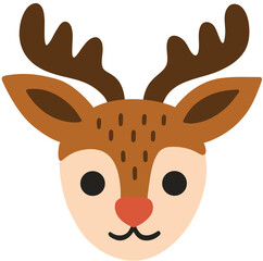 Christmas Reindeer Head Cartoon