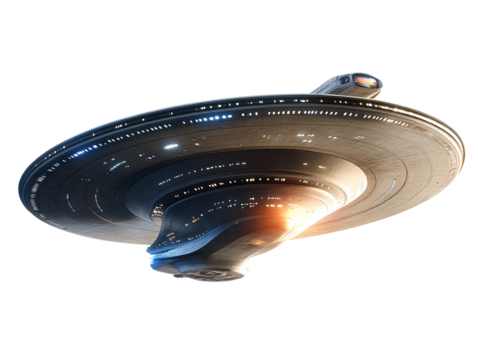 a space ship in the sky