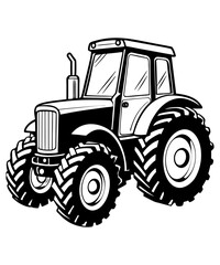 Tractor Vector Illustration - Logo Icon, Line Art, Outline, Silhouette Clipart