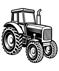 Tractor Vector Illustration - Logo Icon, Line Art, Outline, Silhouette Clipart