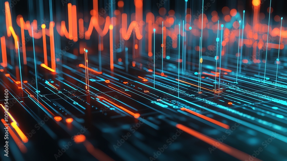 Poster data visualization trends transforming technology digital space infographic abstract dynamic progres