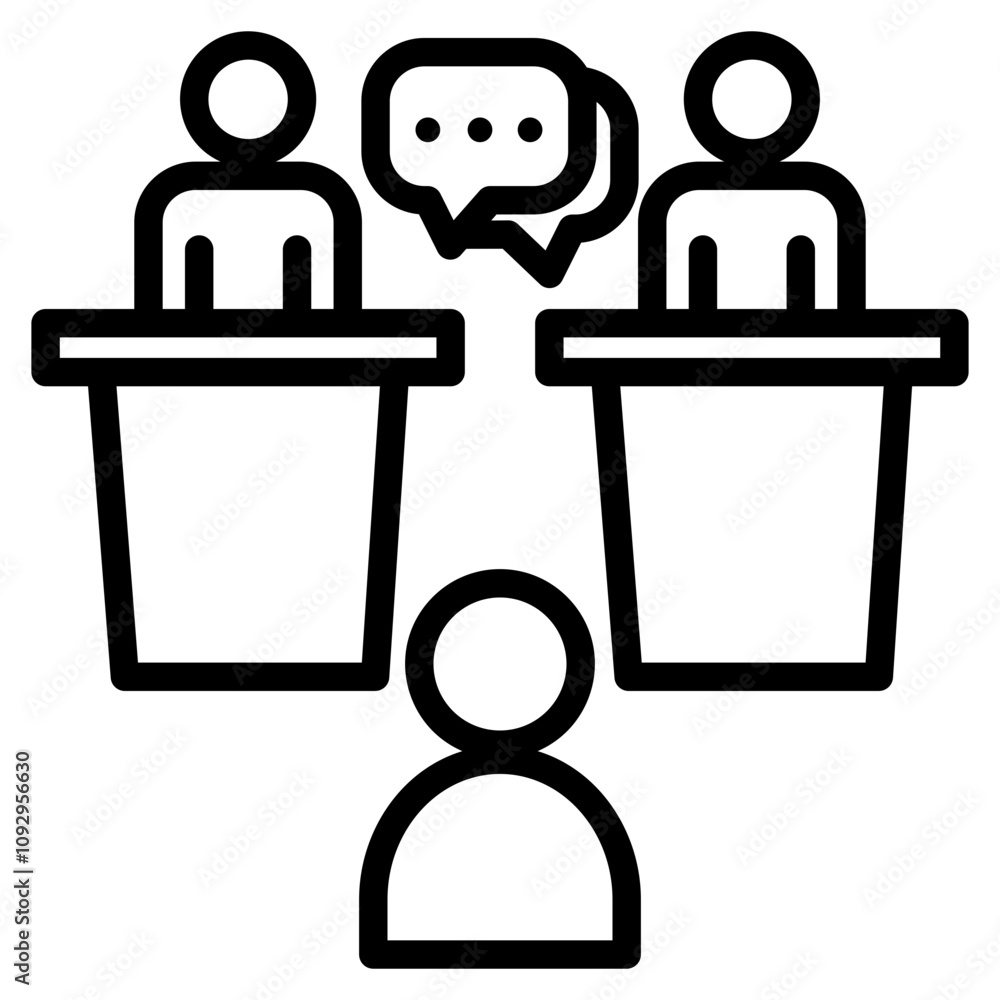 Poster interview icon element for design