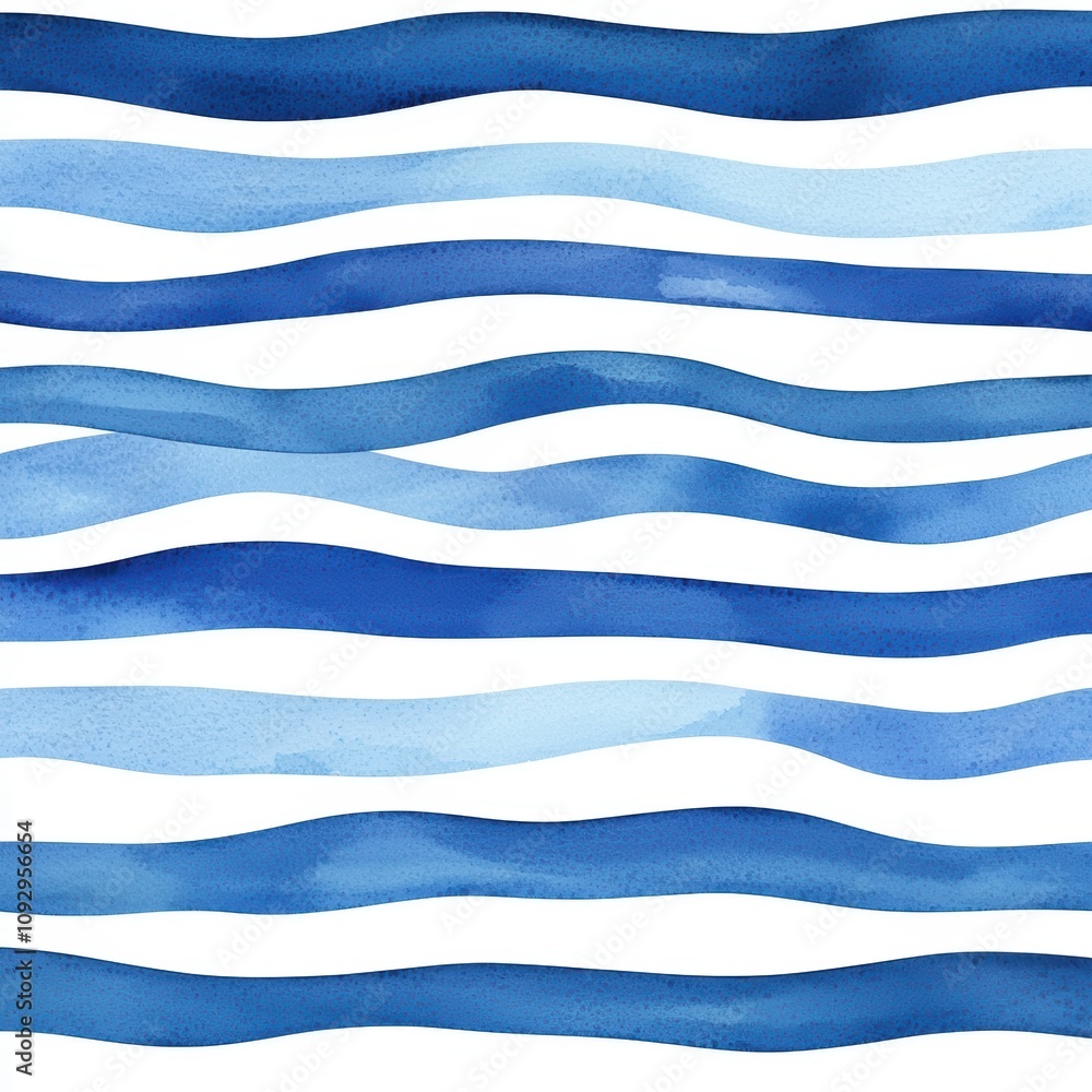Poster a series of blue and white lines that create a sense of movement and fluidity