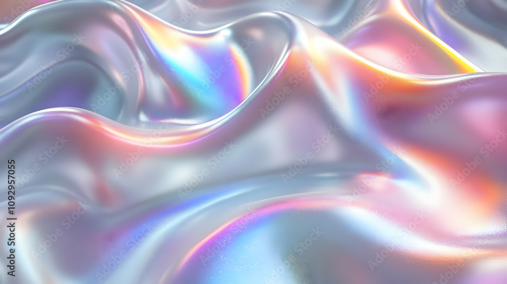 Poster iridescent waves: shimmering abstract texture background