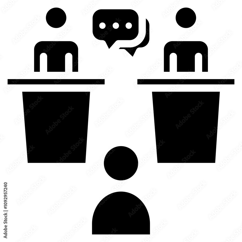 Poster interview icon element for design