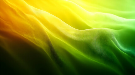 Vibrant Yellow-Green Fabric Waves Gently, Abstract Texture Background Design