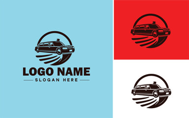 Limousine Service icon Executive transportation Chauffeur service Limo service flat logo sign symbol editable vector