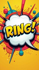 Fototapeta premium Comic Book Style Speech Bubble With Bold Yellow Letters