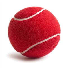 Red Tennis Ball Isolated on White Background