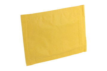 Cardboard package for document delivery, soft envelope, cardboard package, packaging paper letter isolated from background